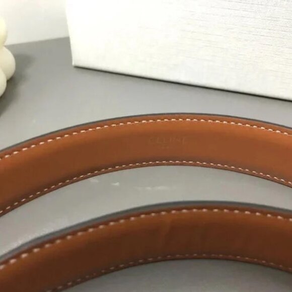 Celine Brown Belt with Gold Buckle NEW unworn